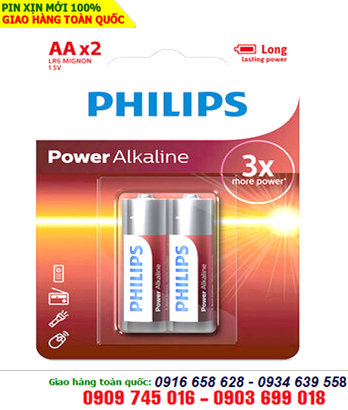 Pin tiểu AA 1.5v Philips LR6 Mignon Alkaline chính hãng Made in China